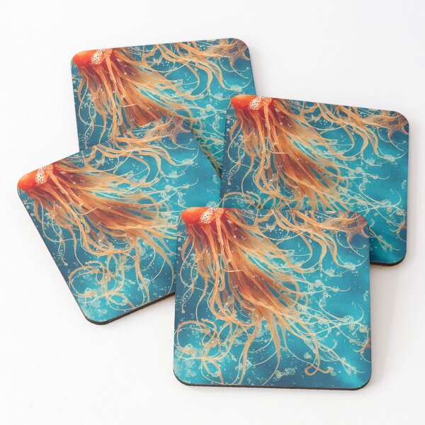 Item preview, Colorful tropical jellyfish in the water. designed and sold by Maniock.