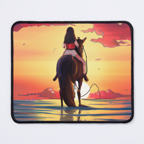 Item preview, "Golden Sunset Ride: A Majestic Girl and Her Equine Companion" designed and sold by Sparkline.