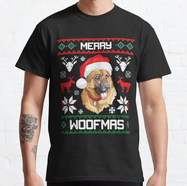 German Shepherd Dog Merry Woofmas Christmas Gift Classic T-Shirt