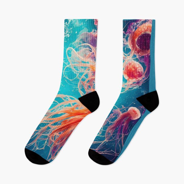 Item preview, Orange jellyfish in the water. designed and sold by Maniock.