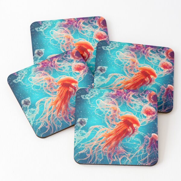 Item preview, Orange jellyfish in the water. designed and sold by Maniock.