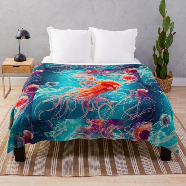 Item preview, Orange jellyfish in the water. designed and sold by Maniock.