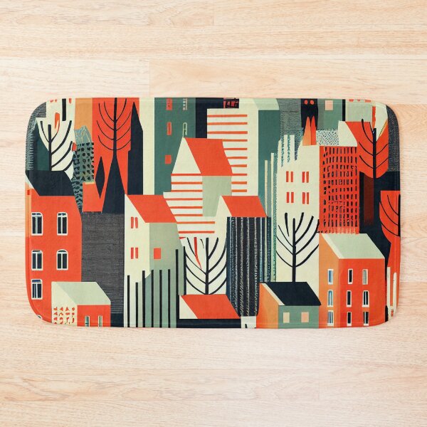 Item preview, Flat Cartoon Urban City Pattern Digital Painting designed and sold by CodeAndColors.