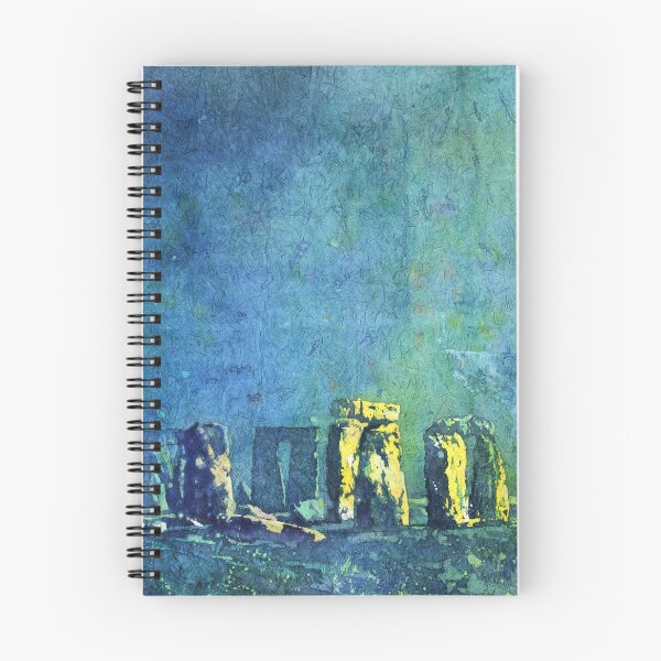 Item preview, Stonehenge ruins at sunset- watercolor batik painting designed and sold by rfoxphoto.