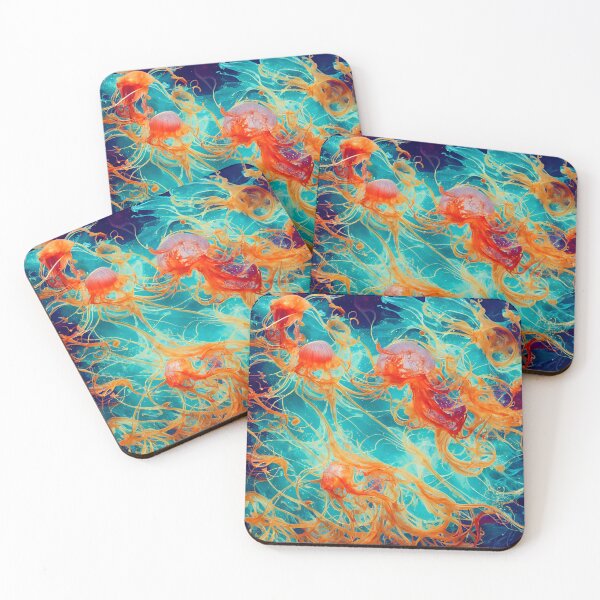 Item preview, Underwater colorful world - jellyfish wallpaper. designed and sold by Maniock.