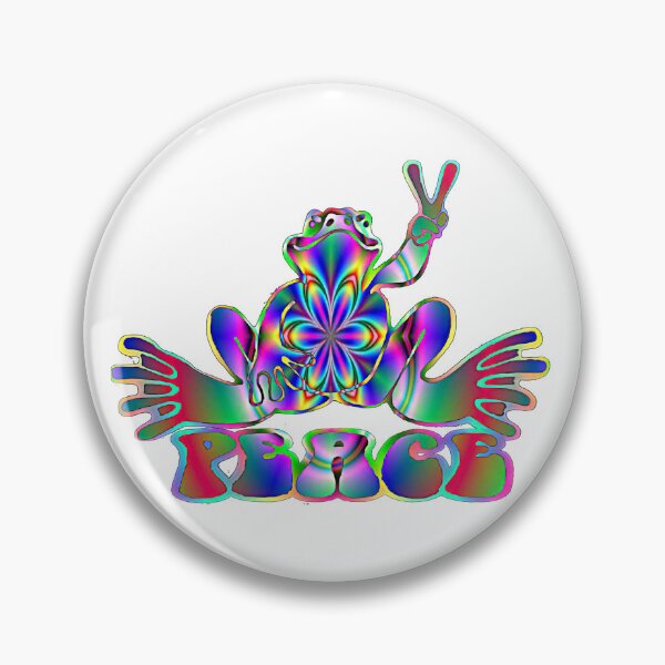 Item preview, Psychedelic Floral Peace Frog designed and sold by natnat7w.