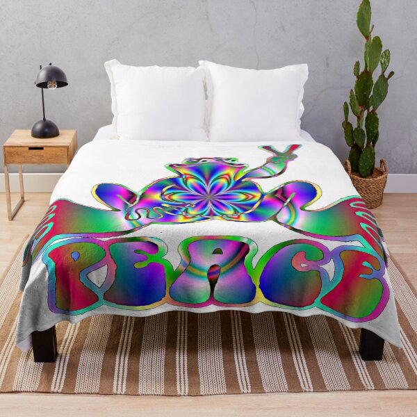 Item preview, Psychedelic Floral Peace Frog designed and sold by natnat7w.
