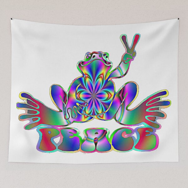 Item preview, Psychedelic Floral Peace Frog designed and sold by natnat7w.