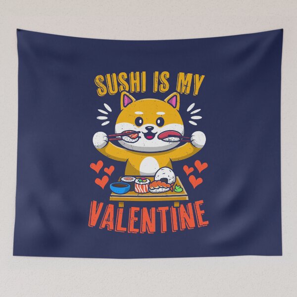 Item preview, Sushi Is My Valentine Funny Kawaii Corgi Valentine's Day designed and sold by petestyles.