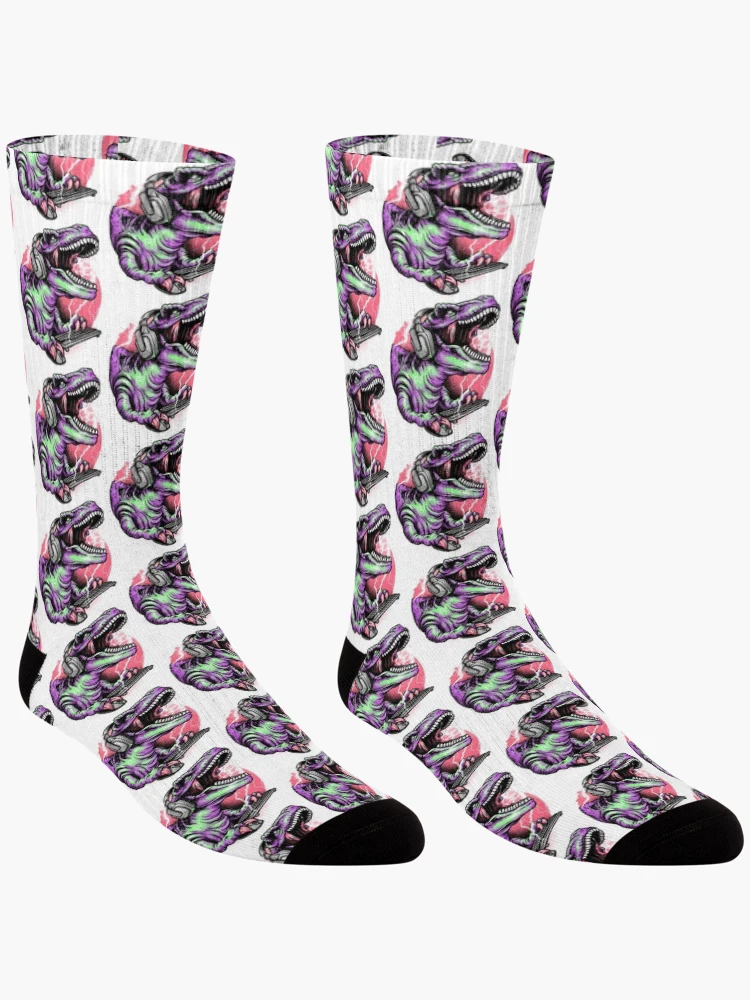 Thumbnail 3 of 5, Socks, Dinosaur Dino Rage designed and sold by RFFNH.