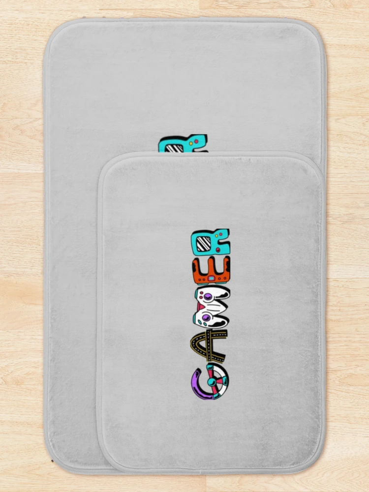 Thumbnail 5 of 6, Bath Mat, Gamer Gamer Letters         designed and sold by RFFNH.