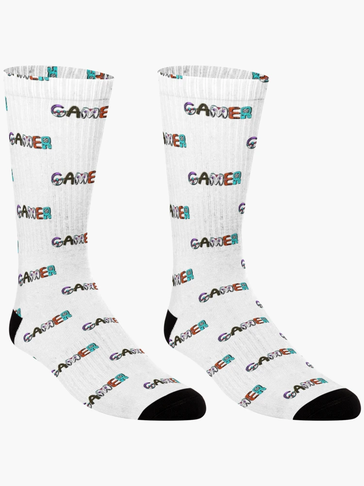 Thumbnail 3 of 5, Socks, Gamer Gamer Letters         designed and sold by RFFNH.