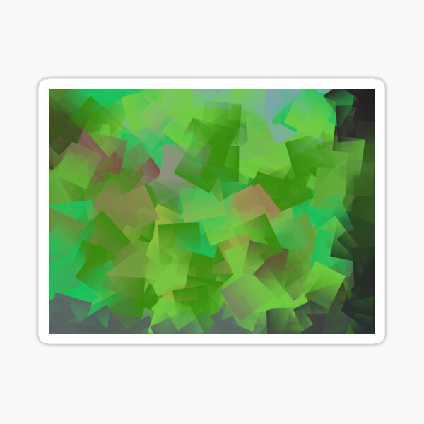 Greenscape - Cubism, Abstract Art Sticker