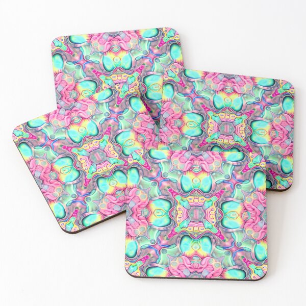 Item preview, Ceramic Psychedelic Pastel Calming Maximalist Pattern Digital Painting designed and sold by CodeAndColors.