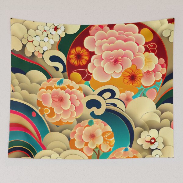 Item preview, Basic Fluid Happy Enchanted Asian Pattern Digital Painting designed and sold by CodeAndColors.