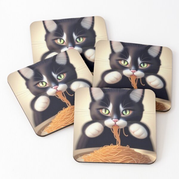 Item preview, Cat Eating Spaghetti #11 designed and sold by Yarora.ai.
