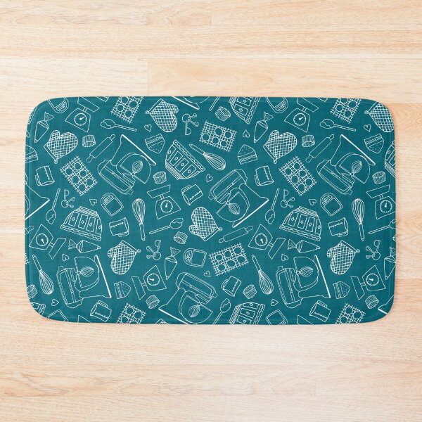 Item preview, I Love Baking // Outline on Teal designed and sold by The Wellington Boot.