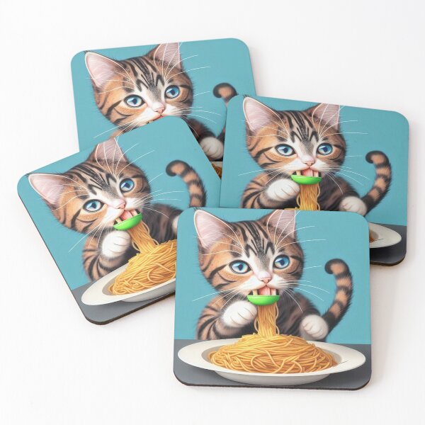 Item preview, Cat Eating Spaghetti #14 designed and sold by Yarora.ai.