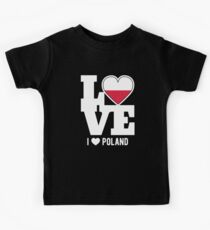 Love Poland T-Shirt Patriotic Polish Expat Kids Tee