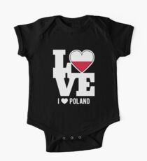 Love Poland T-Shirt Patriotic Polish Expat One Piece - Short Sleeve