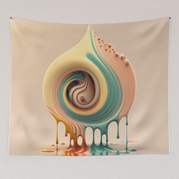 Artikelvorschau, Dripping Colourful Drops in Fibonacci Style for Wall Art, Home and Office Decor entworfen und verkauft von RAGANADesign.