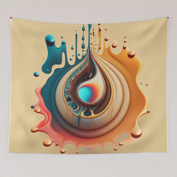 Artikelvorschau, Dripping Colourful Drops in Fibonacci Style for Wall Art, Home and Office Decor entworfen und verkauft von RAGANADesign.