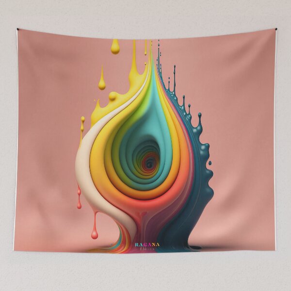 Artikelvorschau, Dripping Colourful Drops in Fibonacci Style for Wall Art, Home and Office Decor entworfen und verkauft von RAGANADesign.