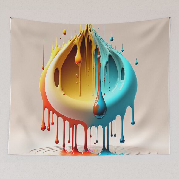 Artikelvorschau, Dripping Colourful Drops in Fibonacci Style for Wall Art, Home and Office Decor entworfen und verkauft von RAGANADesign.