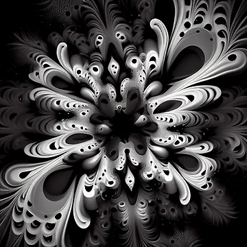 Vorschaubild zum Design Coarse Fluid Explosive Monochromatic Maximalist Pattern Digital Painting von CodeAndColors