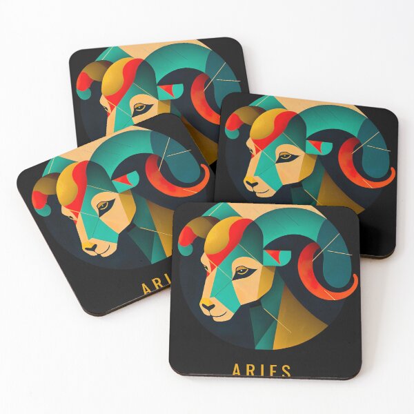 Item preview, Aries Zodiac Sign cubism style designed and sold by MeowStore21.