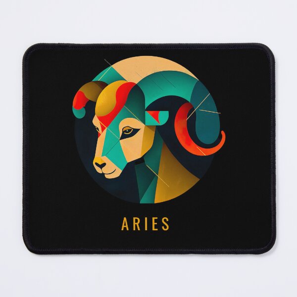 Item preview, Aries Zodiac Sign cubism style designed and sold by MeowStore21.