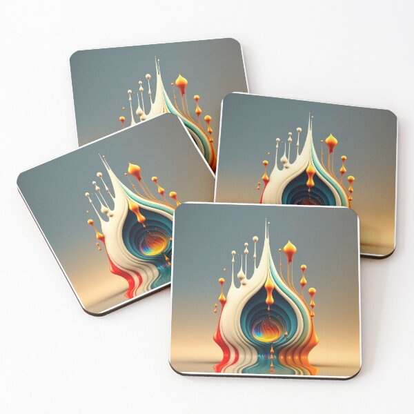 Aperçu de l'œuvre Dripping Colourful Drops in Fibonacci Style for Wall Art, Home and Office Decor créée et vendue par RAGANADesign.