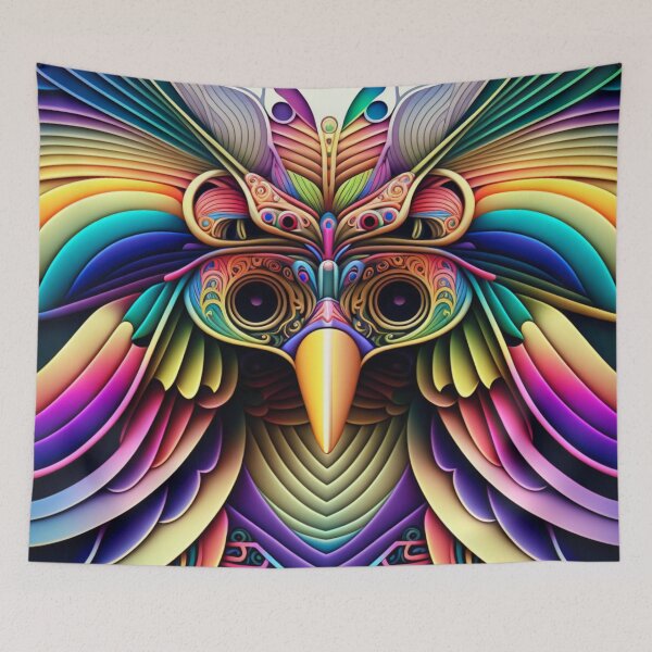 Item preview, Rainbow Bird Pattern | Rainbow Bird | Rainbow Animal | Vivid Bird | Rainbow Firebird | Colorful Butterflies | Native Bird |high resolution designed and sold by Synthetic-Intel.