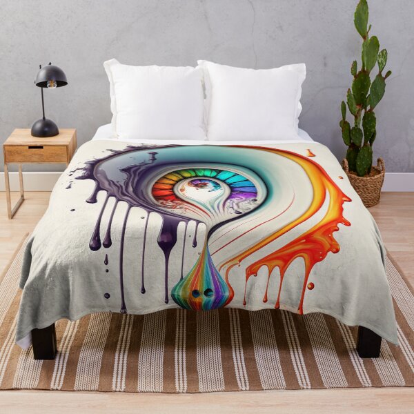Item preview, Dripping Colourful Drops in Fibonacci Style for Wall Art, Home and Office Decor designed and sold by RAGANADesign.