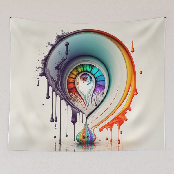 Artikelvorschau, Dripping Colourful Drops in Fibonacci Style for Wall Art, Home and Office Decor entworfen und verkauft von RAGANADesign.