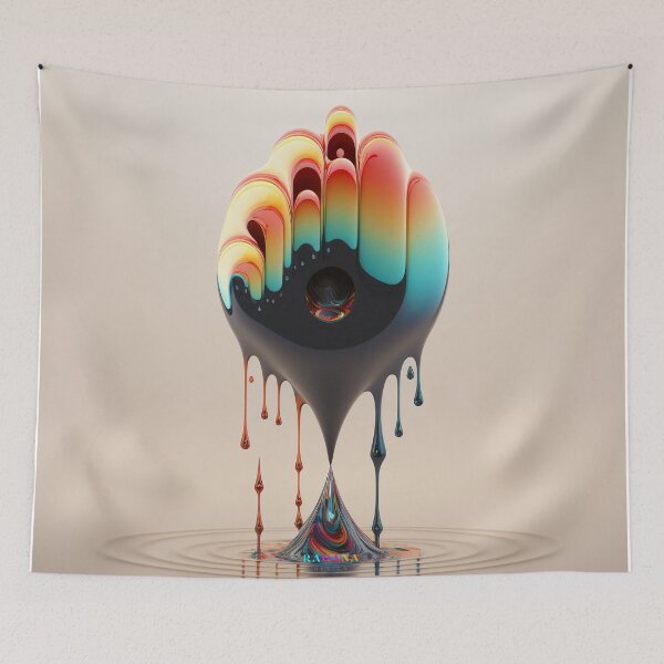 Artikelvorschau, Dripping Colourful Drops in Fibonacci Style for Wall Art, Home and Office Decor entworfen und verkauft von RAGANADesign.