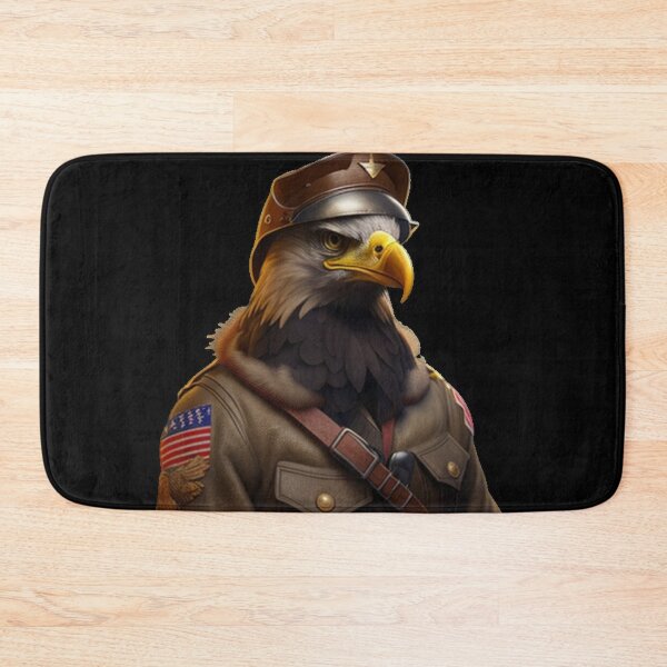 Item preview, Patriotic Bald Eagle Wearing WW2 Infantry Uniform - Custom Art Print Design designed and sold by TheHappyK.