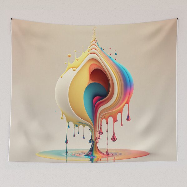 Artikelvorschau, Dripping Colourful Drops in Fibonacci Style for Wall Art, Home and Office Decor entworfen und verkauft von RAGANADesign.