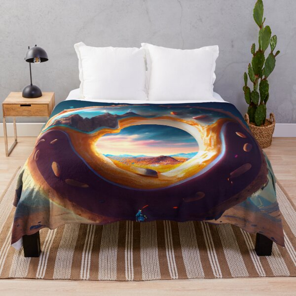 Item preview, Bright Trippy Scenic Donut Landscape Digital Painting designed and sold by CodeAndColors.