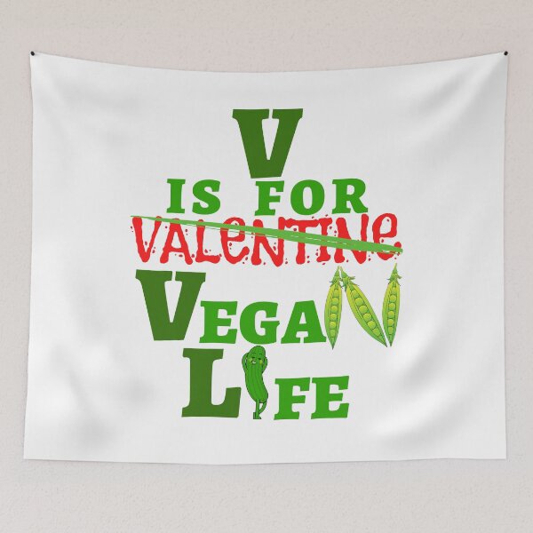 Item preview, V Is For Vegan Life not Valentine. Funny gifts are for vegans who love fruits vegetables cucumber beans designed and sold by facePale.
