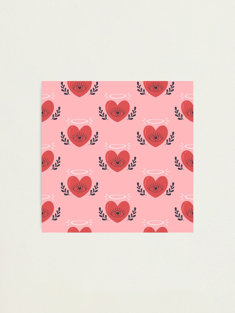 Cute Love Print-Happy Valentines Day-Romantic Heart Love Pattern- Cute  Valentine Red Heart Print-Trending Aesthetic Print | Kids T-Shirt