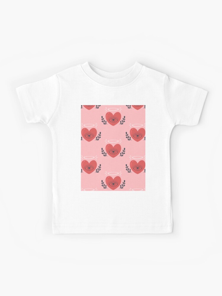 Cute Kawaii Love Print-Happy Valentines Day-Romantic Love Red Angel Heart  Pattern- Cute Valentine Retro Evil Eye Print-Trending Seamless Pattern