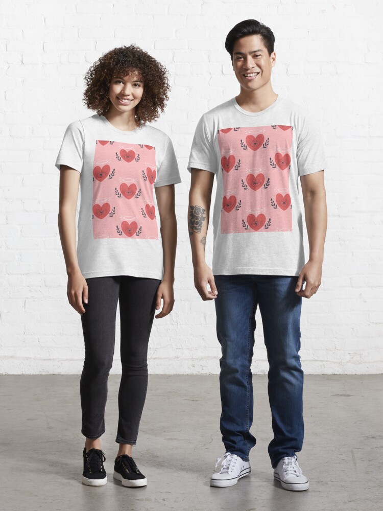 Cute Love Print-Happy Valentines Day-Romantic Heart Love Pattern- Cute  Valentine Red Heart Print-Trending Aesthetic Print | Kids T-Shirt