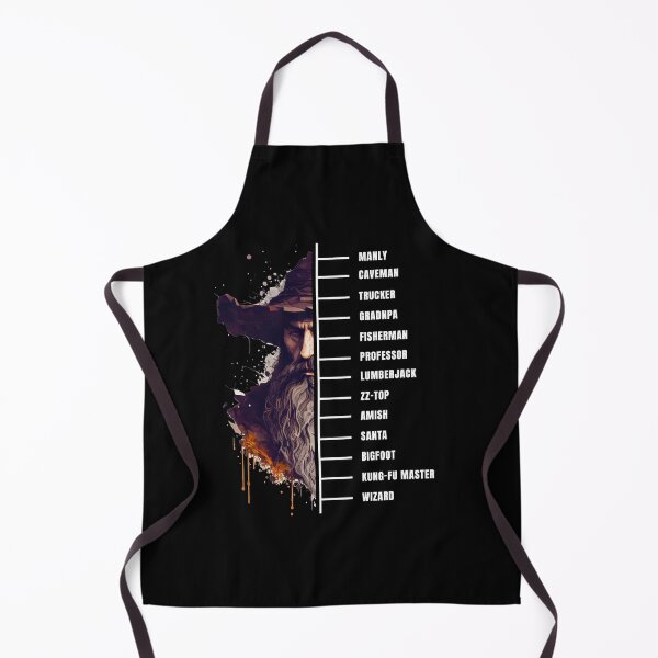 Item preview, Beard measuring awesome wizard black designed and sold by MeditationMind.
