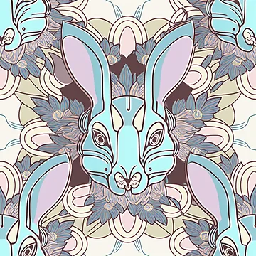 Artwork thumbnail, Boss Rabbit Pattern | Cute Anime Rabbit | Year of the Rabbit | Pastel Rabbit | Pastel Easter Rabbit | high resolution by Synthetic-Intel