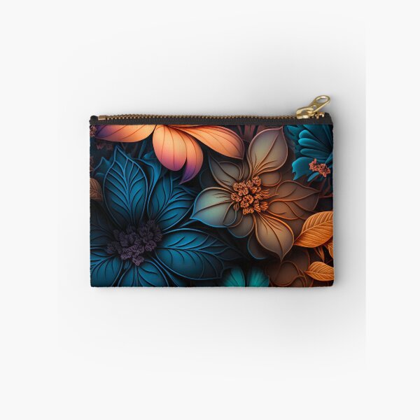 Item preview, Flowers Pattern, Blue and Orange designed and sold by Papouilles.