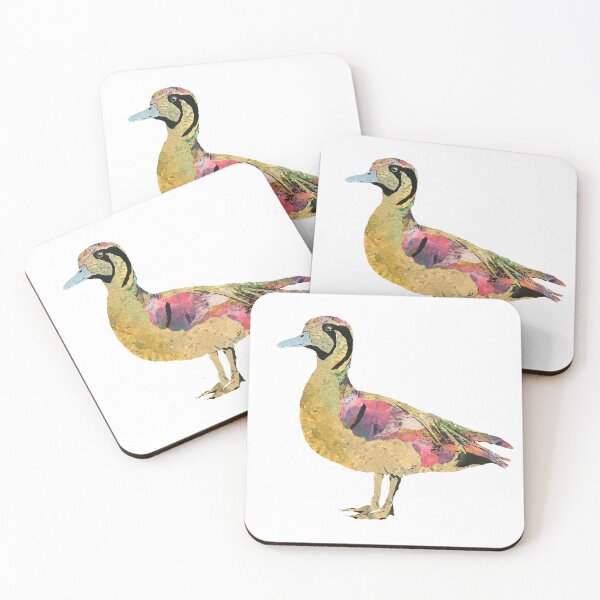 Item preview, Baikal Teal Duck in a Colorful Patchy Collage Pattern  designed and sold by ginaisarty.