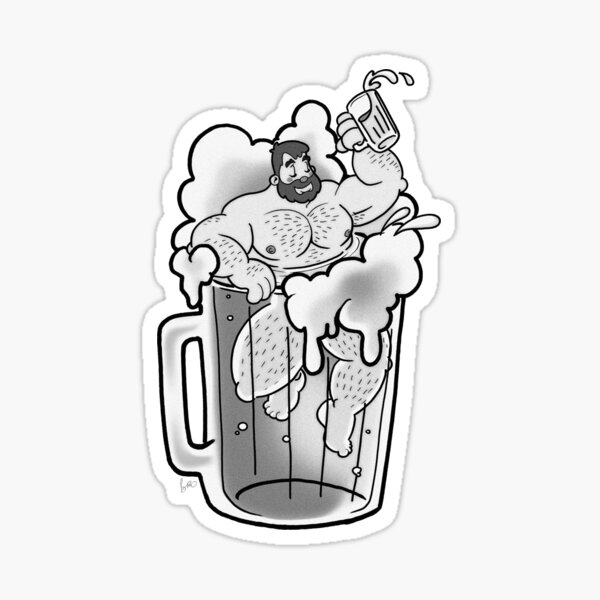 Bear Beer Bath Sticker