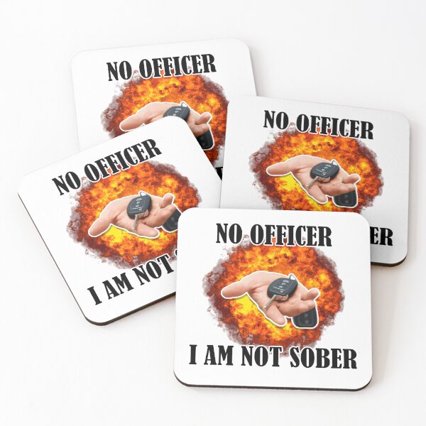 Item preview, NO OFFICER I AM NOT SOBER Sticker designed and sold by AlphaOutfitCo.