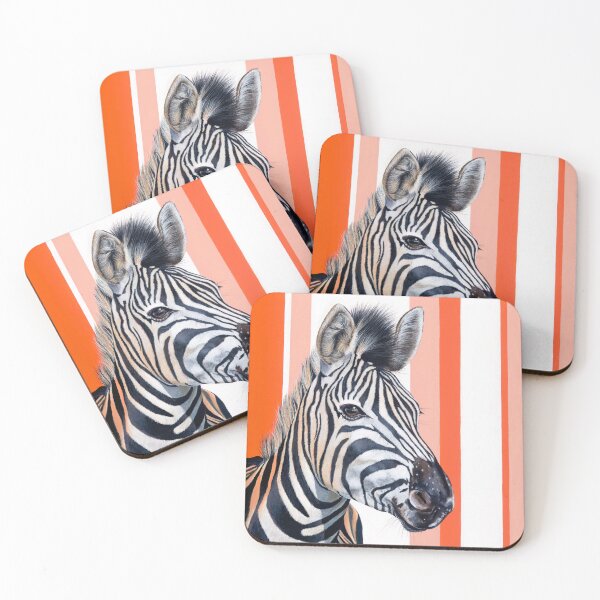 Item preview, zebra on orange and pink stripes (iconic II) designed and sold by garethwildart.
